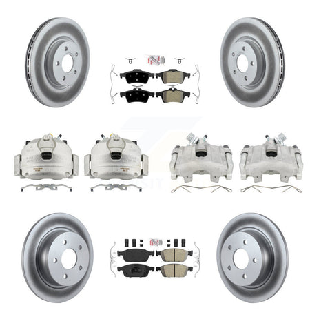 Front Rear Disc Brake Caliper Coat Rotors And Ameribrakes Pad Kit (10Pc) For Ford Escape KCG-102343N