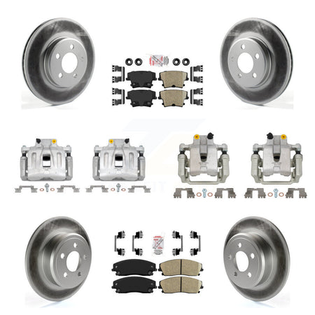 Front Rear Disc Brake Caliper Coat Rotor & Ceramic Pad Kit (10Pc) For Chrysler 300 Dodge KCG-102359N