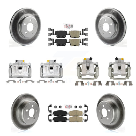 Front Rear Disc Brake Caliper Coat Rotor & Ceramic Pad Kit (10Pc) For Chrysler 300 Dodge KCG-102360N