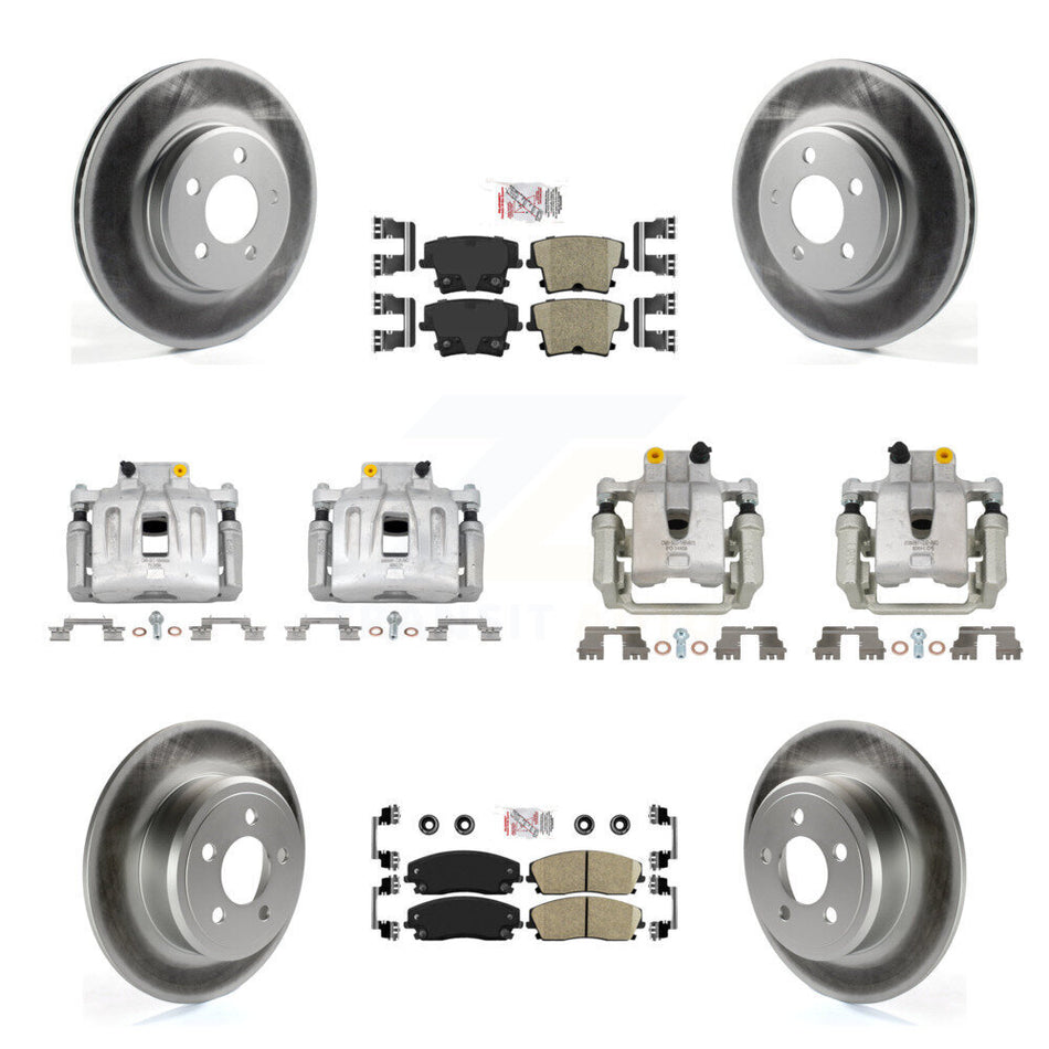Front Rear Disc Brake Caliper Coat Rotor & Ceramic Pad Kit (10Pc) For Chrysler 300 Dodge KCG-102360N