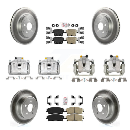 Front Rear Disc Brake Caliper Coated Rotors And Ceramic Pad Kit (10Pc) For Dodge Charger KCG-102363N