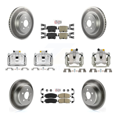 Front Rear Disc Brake Caliper Coated Rotors And Ceramic Pad Kit (10Pc) For Dodge Charger KCG-102364N