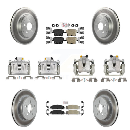 Front Rear Disc Brake Caliper Coated Rotors And Ceramic Pads Kit (10Pc) For Chrysler 300 KCG-102366N