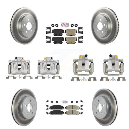 Front Rear Disc Brake Caliper Coated Rotors And Ceramic Pads Kit (10Pc) For Chrysler 300 KCG-102367N