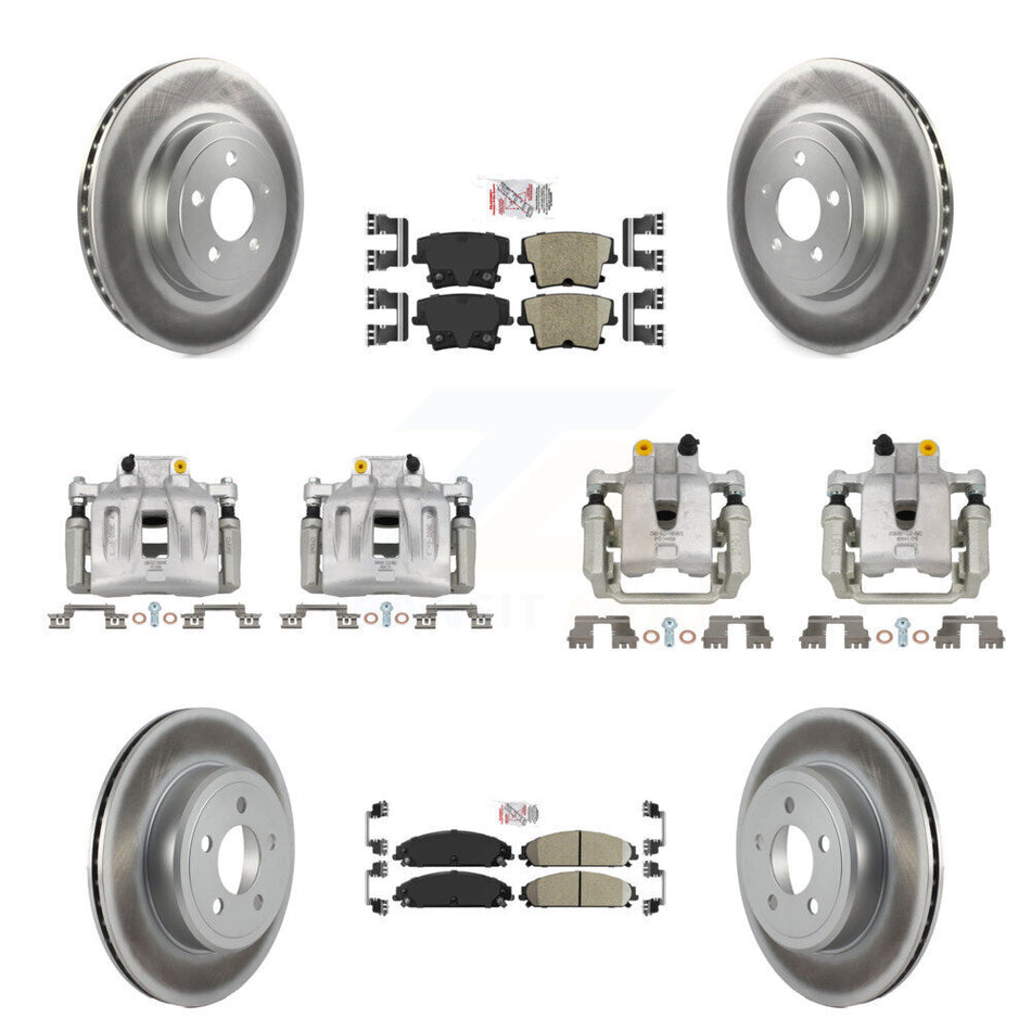 Front Rear Disc Brake Caliper Coated Rotors And Ceramic Pads Kit (10Pc) For Chrysler 300 KCG-102368N