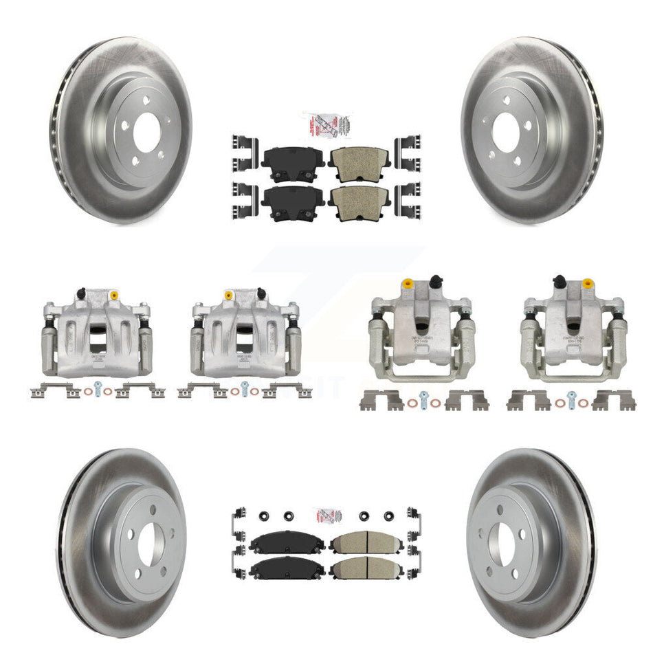 Front Rear Disc Brake Caliper Coated Rotors And Ceramic Pads Kit (10Pc) For Chrysler 300 KCG-102369N