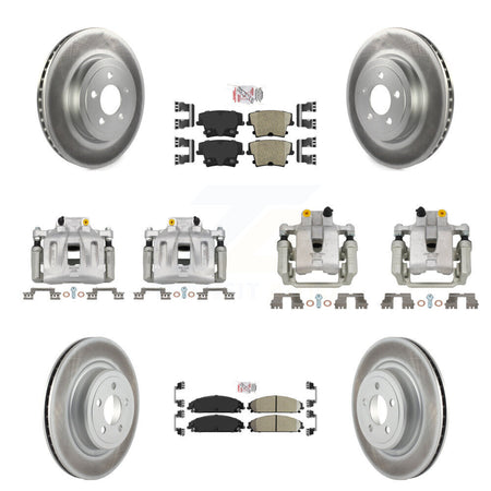 Front Rear Brake Caliper Coat Rotor & Ceramic Pad Kit (10Pc) For 2011 Dodge Charger 3.6L KCG-102372N