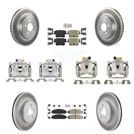 Front Rear Brake Caliper Coat Rotor & Ceramic Pad Kit (10Pc) For 2011 Dodge Charger 3.6L KCG-102373N