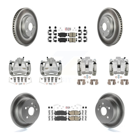 Front Rear Brake Caliper Coat Rotors Ceramic Pad Kit (10Pc) For Toyota Camry Lexus ES350 KCG-102378N
