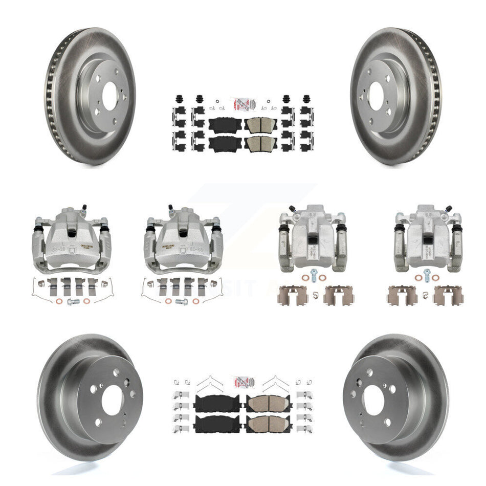 Front Rear Brake Caliper Coat Rotors Ceramic Pad Kit (10Pc) For Toyota Camry Lexus ES350 KCG-102379N