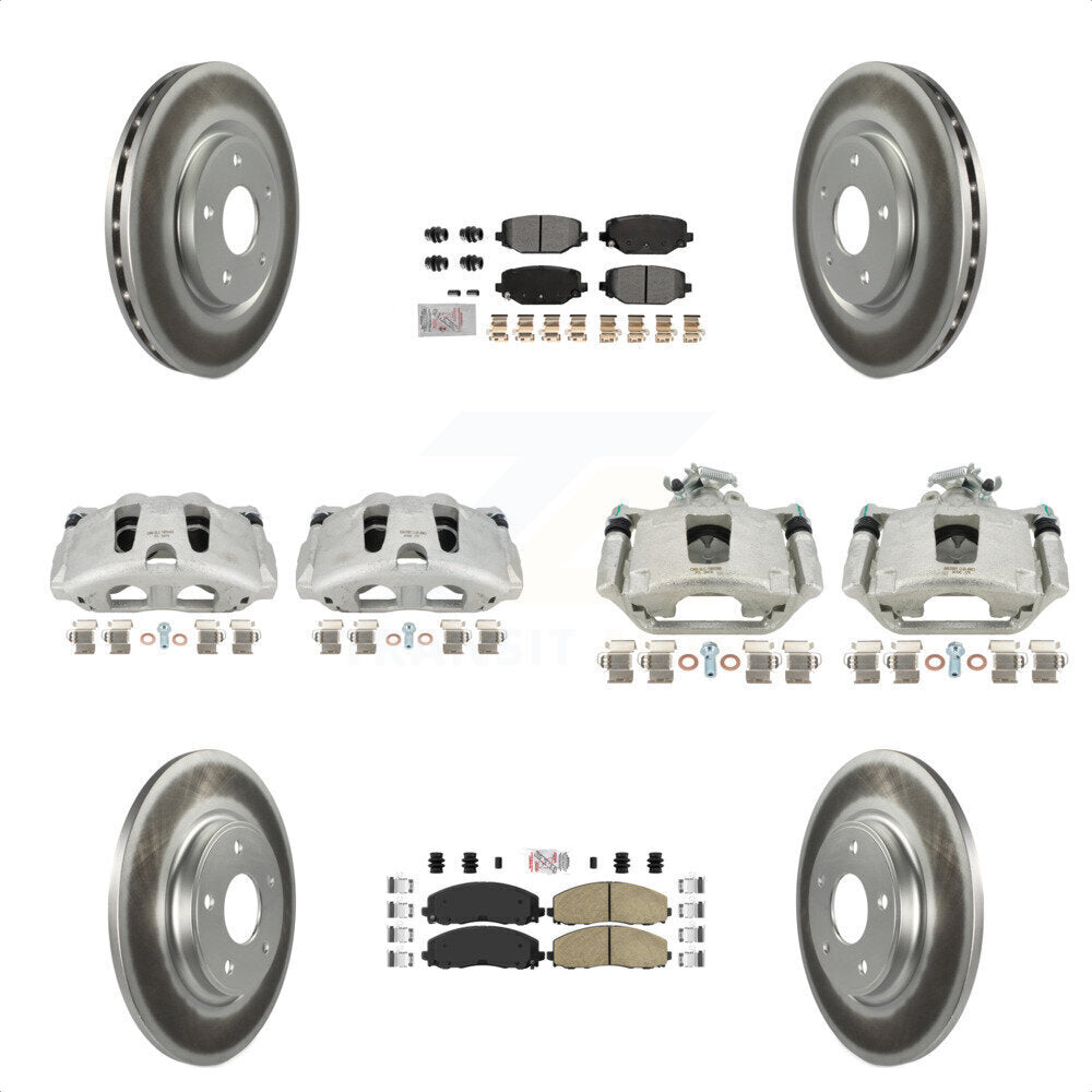 Front Rear Disc Brake Caliper Coated Rotors And Ceramic Pads Kit (10Pc) For Dodge Grand Caravan KCG-102404N by Transit Auto