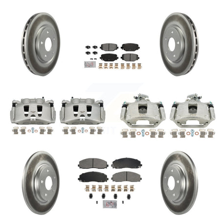 Front Rear Brake Caliper Coat Rotor Semi-Metallic Pad Kit (10Pc) For Dodge Grand Caravan KCG-102408N
