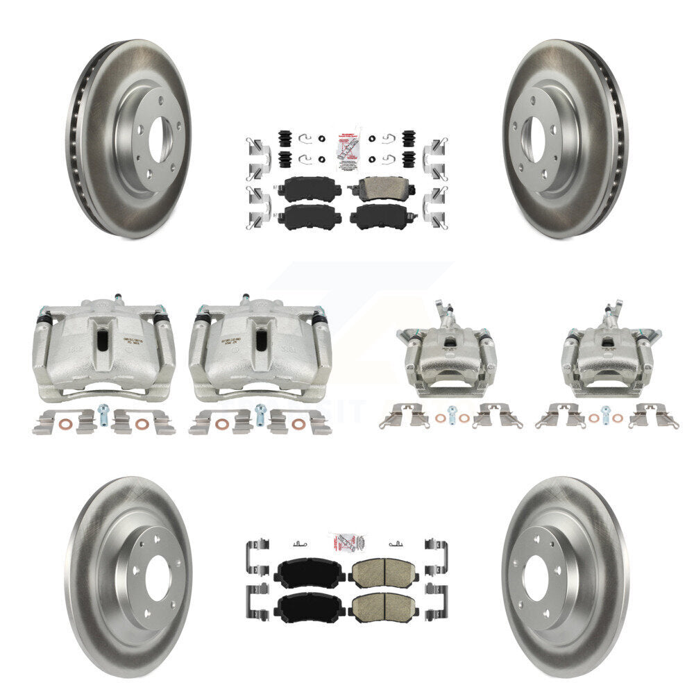 Front Rear Disc Brake Caliper Coat Rotor Ceramic Pad Kit (10Pc) For 2013-2015 Mazda CX-5 KCG-102426N