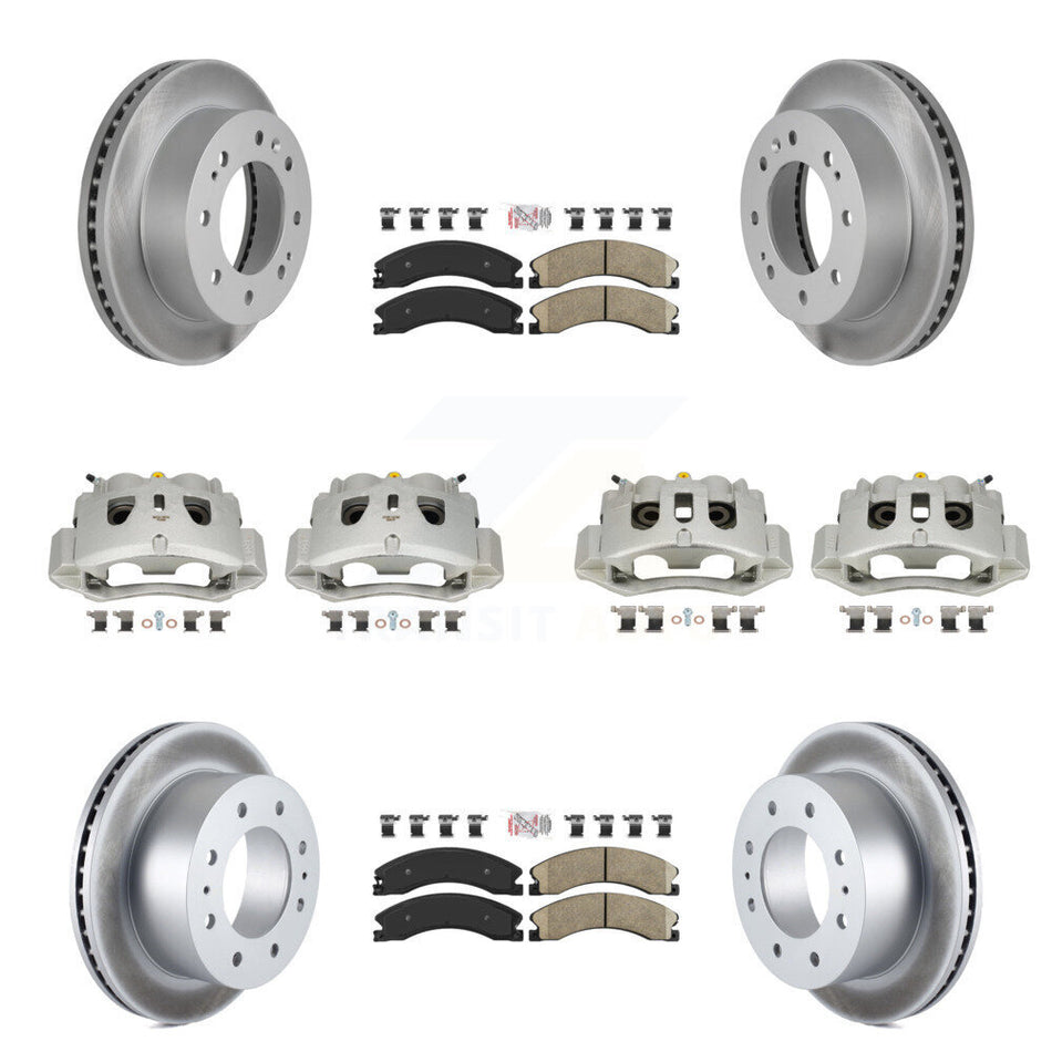 Front Rear Brake Caliper Coat Rotor Ceramic Pad Kit (10Pc) For GMC Chevrolet Sierra 2500 KCG-102432N