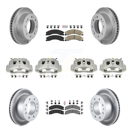 Front Rear Brake Caliper Coat Rotors Ameribrakes Pad Kit (10Pc) For GMC Chevrolet Sierra KCG-102433N