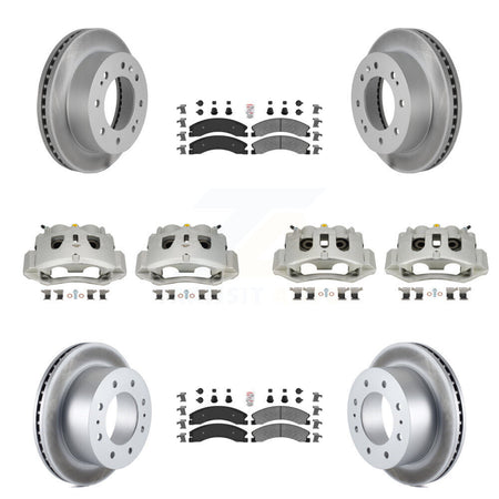 Front Rear Brake Caliper Coat Rotors Semi-Metallic Pad Kit (10Pc) For GMC Chevrolet 2500 KCG-102436N