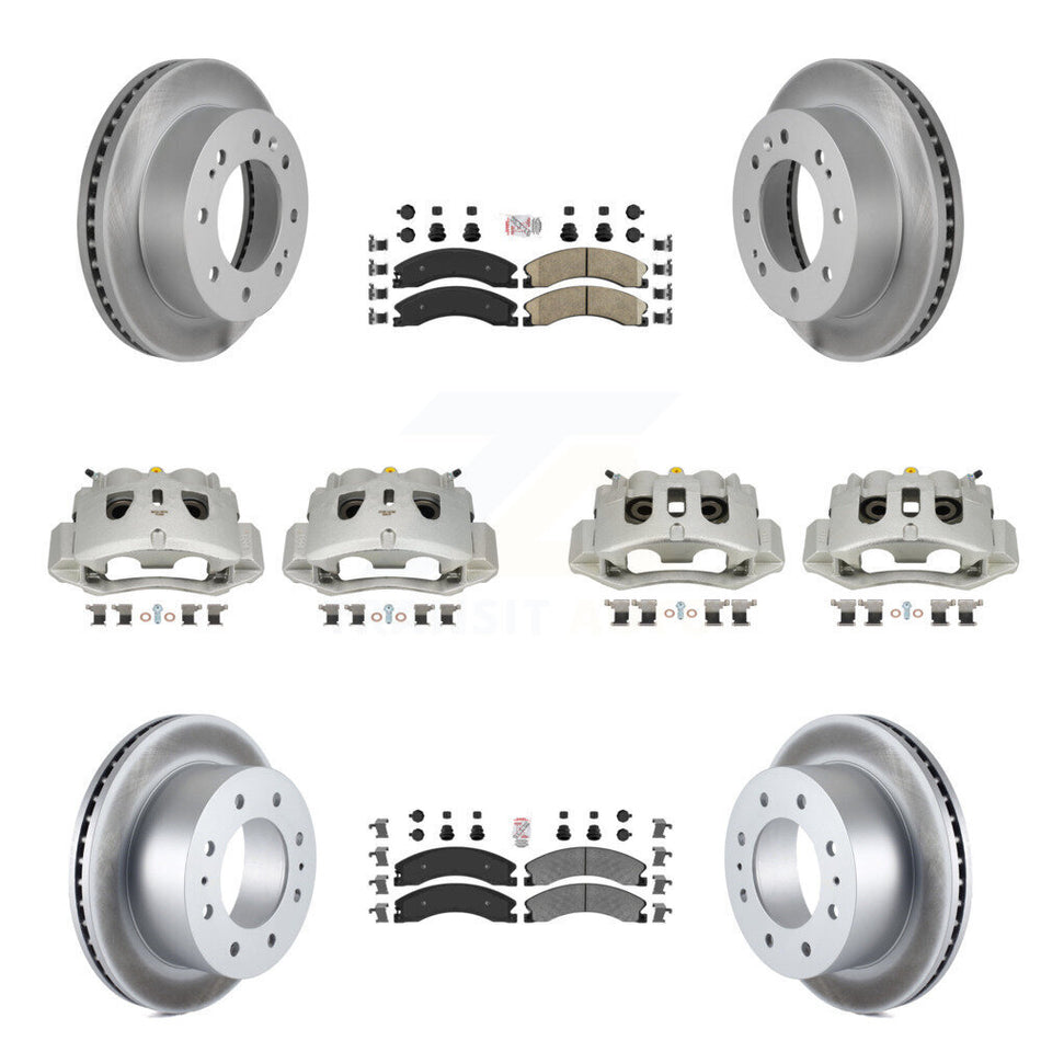 Front Rear Brake Caliper Coat Rotors Ameribrakes Pad Kit (10Pc) For GMC Chevrolet Sierra KCG-102439N