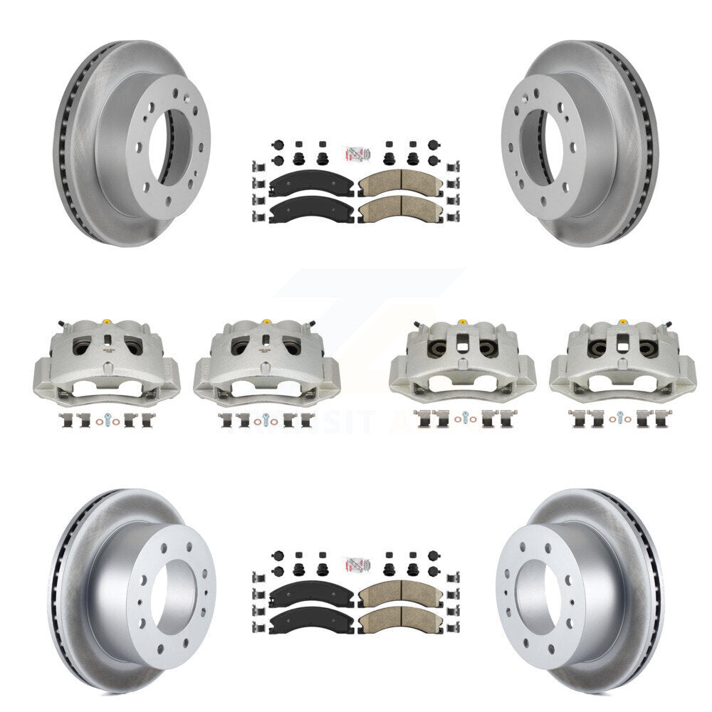 Front Rear Brake Caliper Coat Rotor Ceramic Pad Kit (10Pc) For GMC Chevrolet Sierra 2500 KCG-102440N