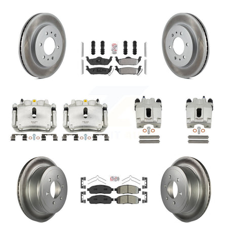 Front Rear Disc Brake Caliper Coat Rotor And Semi-Metallic Pad Kit (10Pc) For Ford F-150 KCG-102465N