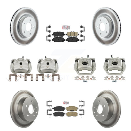 Front Rear Disc Brake Caliper Coated Rotors And Ceramic Pad Kit (10Pc) For Nissan Altima KCG-102559N