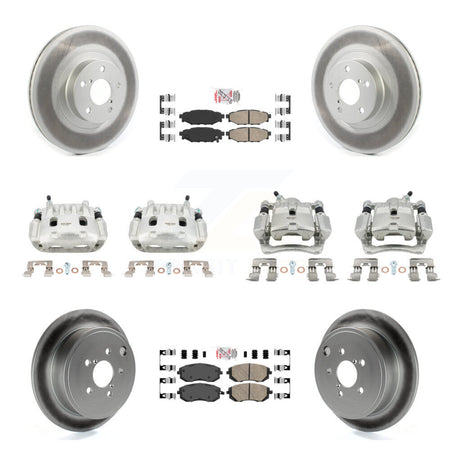 Front Rear Brake Caliper Coat Rotor & Ceramic Pad Kit (10Pc) For Subaru Impreza Forester KCG-102608N