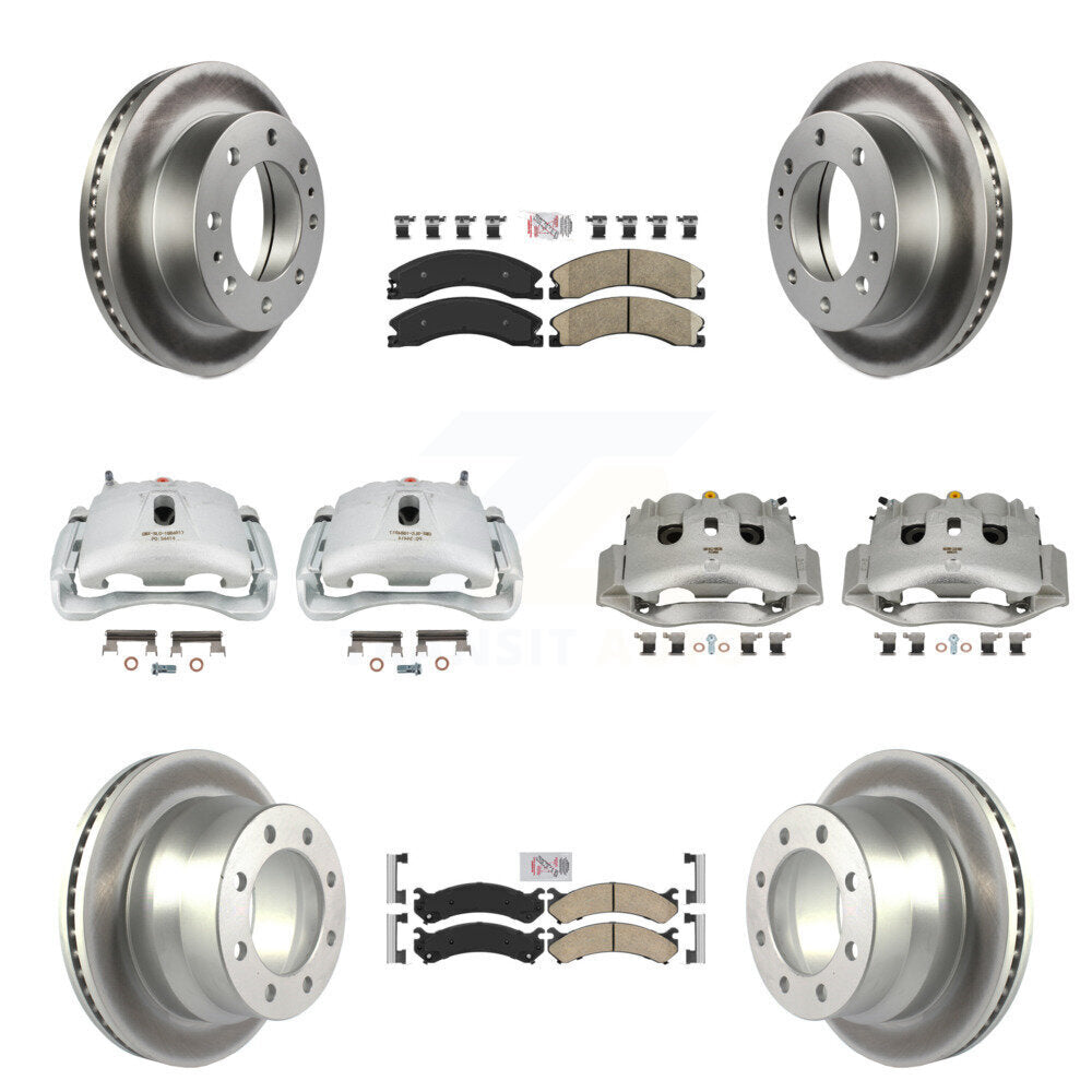 Front Rear Brake Caliper Coat Rotors & Ceramic Pad Kit (10Pc) For Chevrolet Express 4500 KCG-102612N