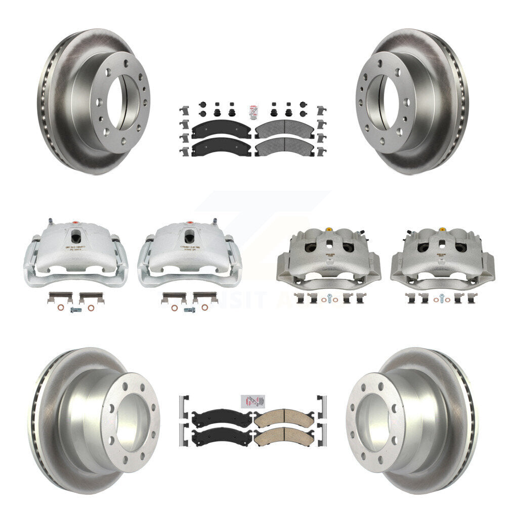 Front Rear Brake Caliper Coat Rotor Ameribrakes Pad Kit (10Pc) For Chevrolet Express GMC KCG-102615N