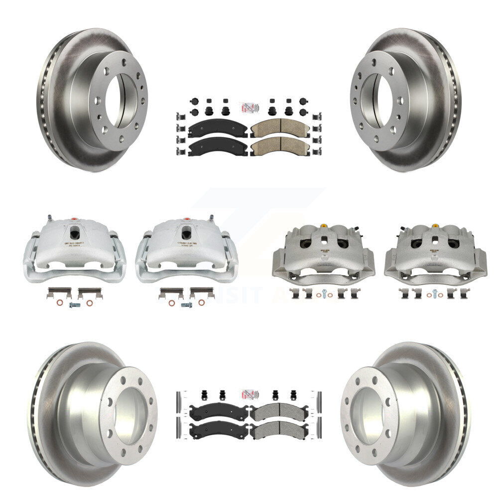 Front Rear Brake Caliper Coat Rotor Ameribrakes Pad Kit (10Pc) For Chevrolet Express GMC KCG-102617N