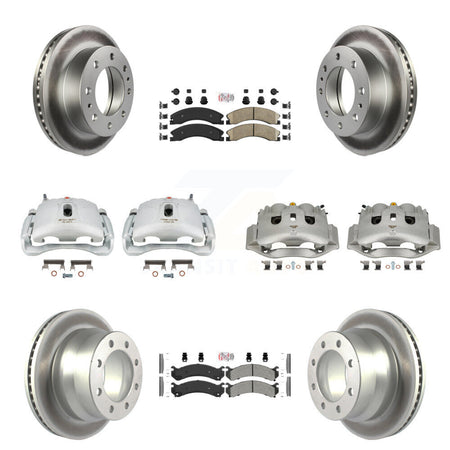 Front Rear Brake Caliper Coat Rotor Ameribrakes Pad Kit (10Pc) For Chevrolet Express GMC KCG-102617N