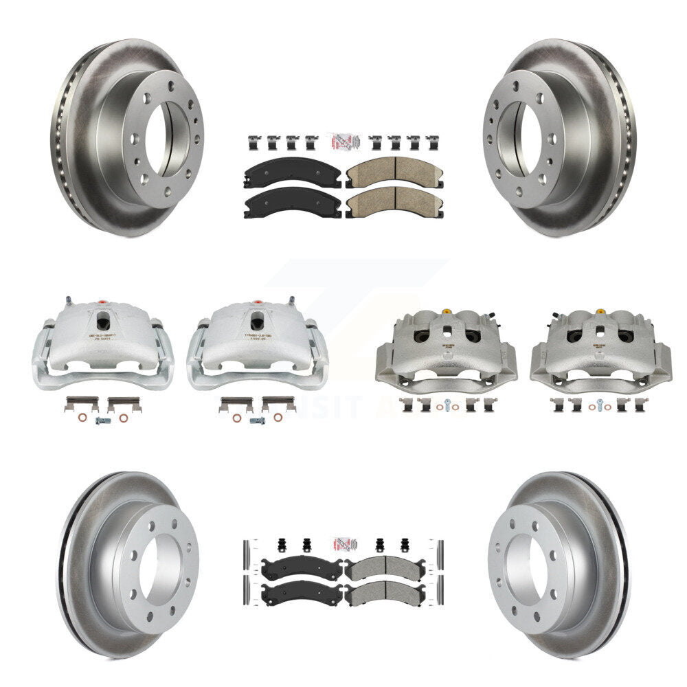 Front Rear Disc Brake Caliper Coated Rotors And Ameribrakes Pads Kit (10Pc) For KCG-102620N
