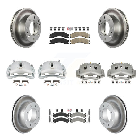 Front Rear Disc Brake Caliper Coated Rotors And Ameribrakes Pads Kit (10Pc) For KCG-102620N