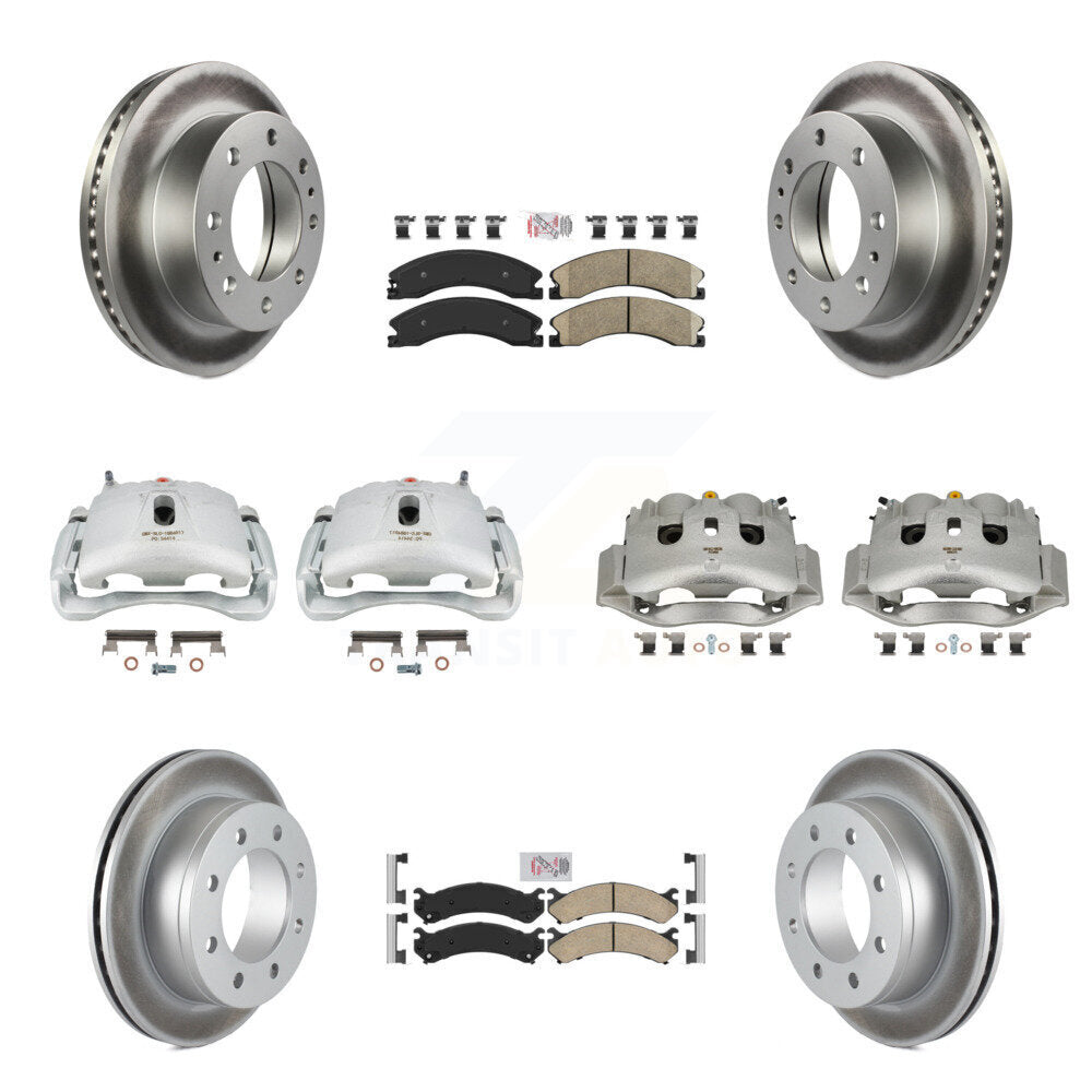 Front Rear Brake Caliper Coat Rotors & Ceramic Pad Kit (10Pc) For Chevrolet Express 4500 KCG-102621N