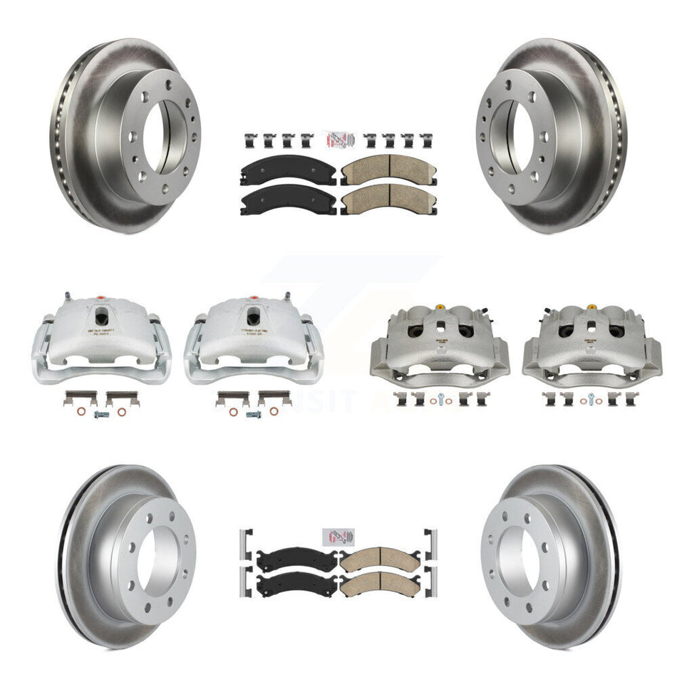 Front Rear Brake Caliper Coat Rotors & Ceramic Pad Kit (10Pc) For Chevrolet Express 4500 KCG-102621N