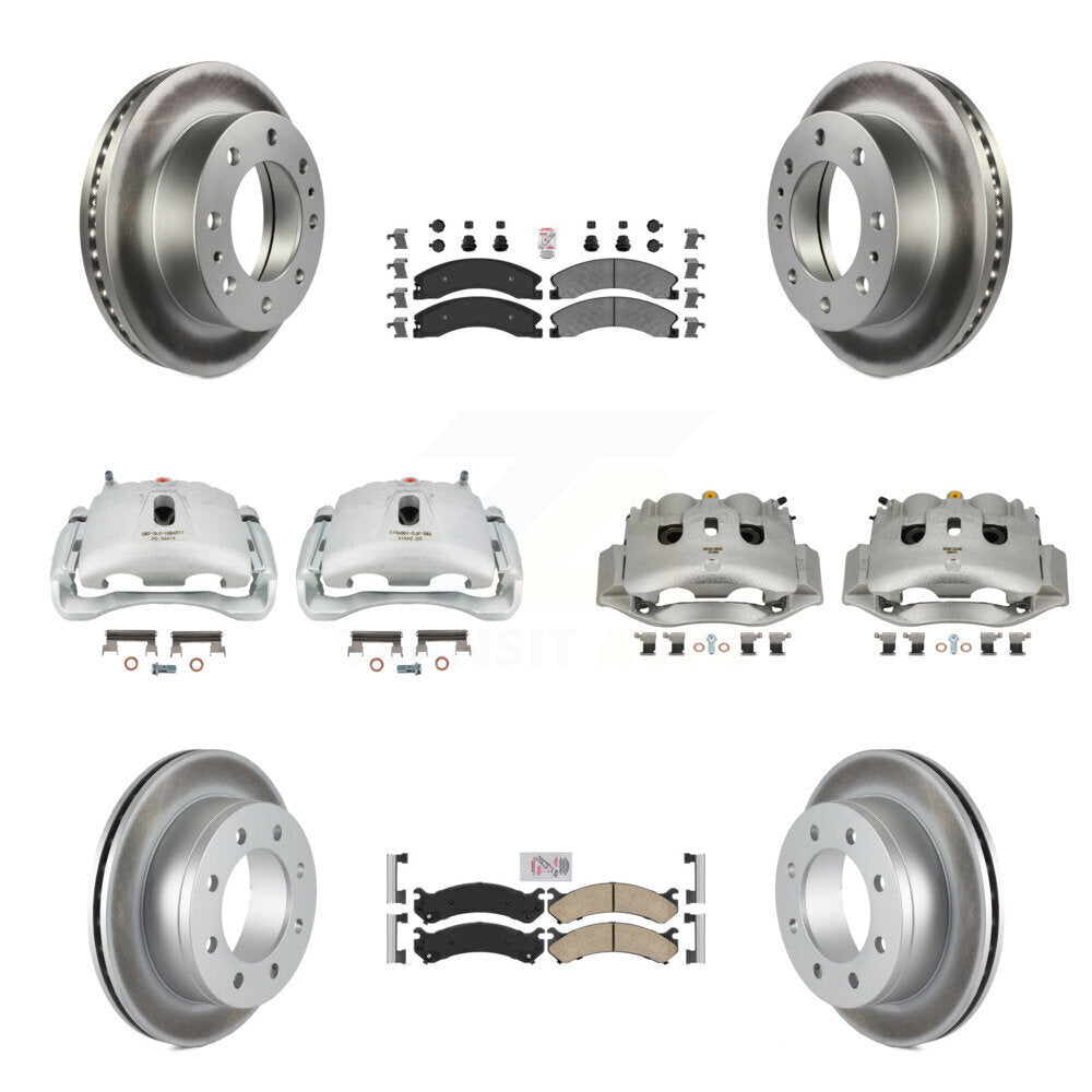 Front Rear Disc Brake Caliper Coated Rotors And Ameribrakes Pads Kit (10Pc) For KCG-102624N