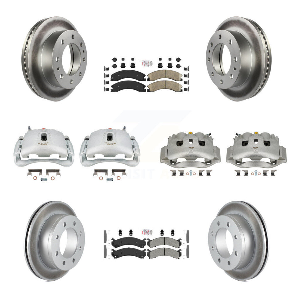 Front Rear Disc Brake Caliper Coated Rotors And Ameribrakes Pads Kit (10Pc) For KCG-102626N