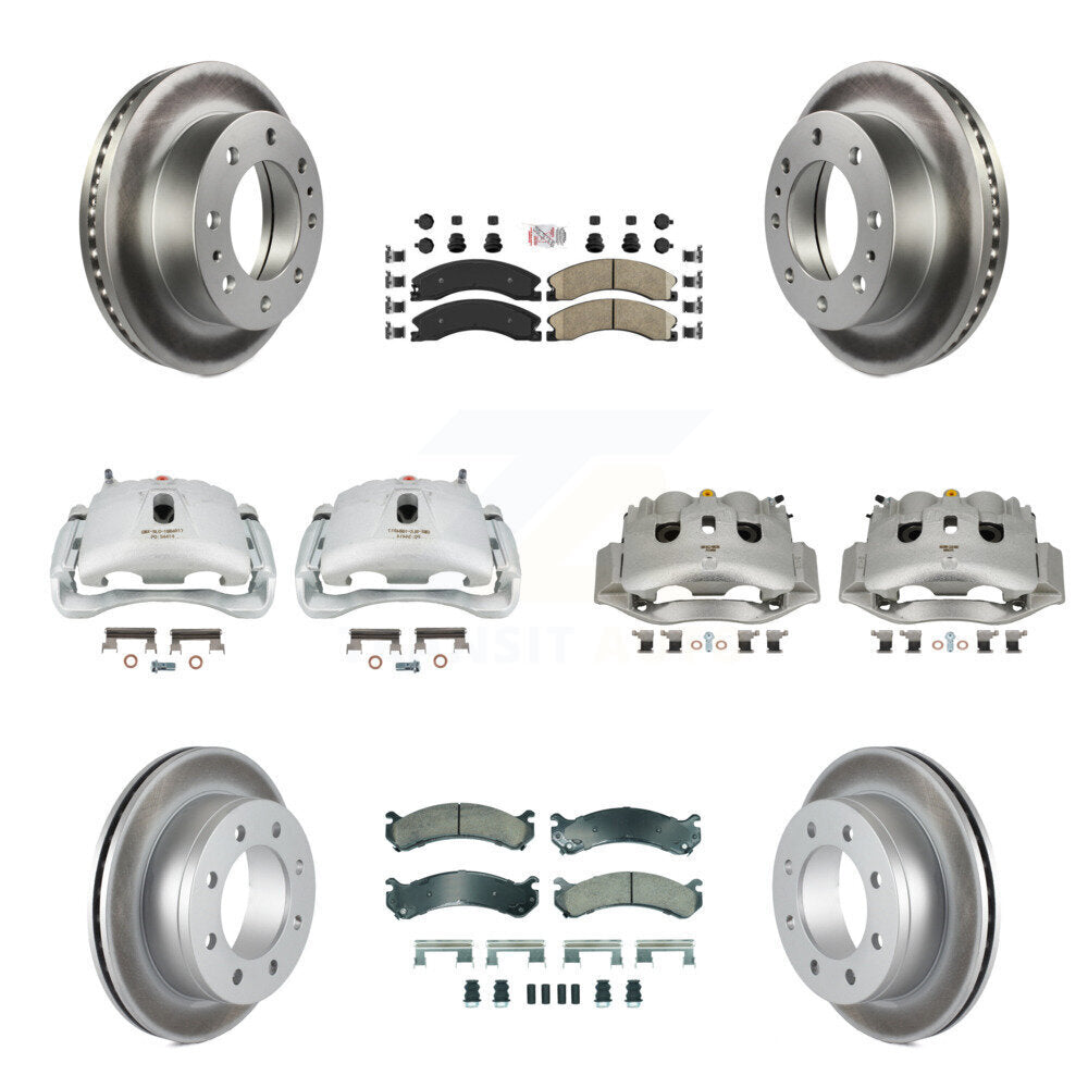 Front Rear Brake Caliper Coat Rotors & Ceramic Pad Kit (10Pc) For Chevrolet Express 4500 KCG-102628N