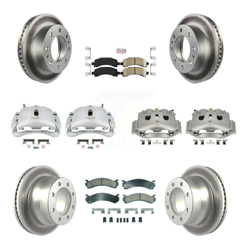 Front Rear Brake Caliper Coat Rotors & Ceramic Pad Kit (10Pc) For Chevrolet Express 4500 KCG-102631N