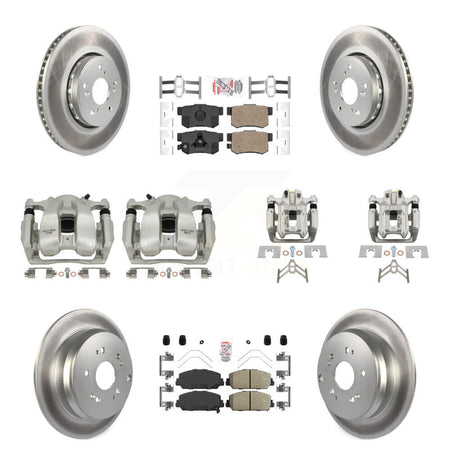 Front Rear Disc Brake Caliper Coat Rotors Ceramic Pad Kit (10Pc) For 2016-2018 Acura RDX KCG-102644N