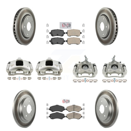 Front Rear Brake Caliper Coat Rotor & Ceramic Pad Kit (10Pc) For 2009-2011 Dodge Journey KCG-102654N