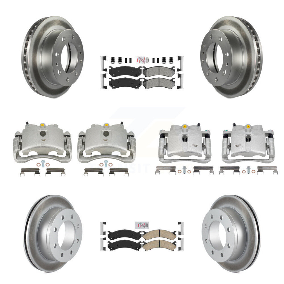 Front Rear Disc Brake Caliper Coated Rotors And PADSMATERIAL Pads Kit (10Pc) For Chevrolet Silverado 2500 HD GMC Sierra 3500 Classic Suburban Yukon XL Avalanche KCG-102659N