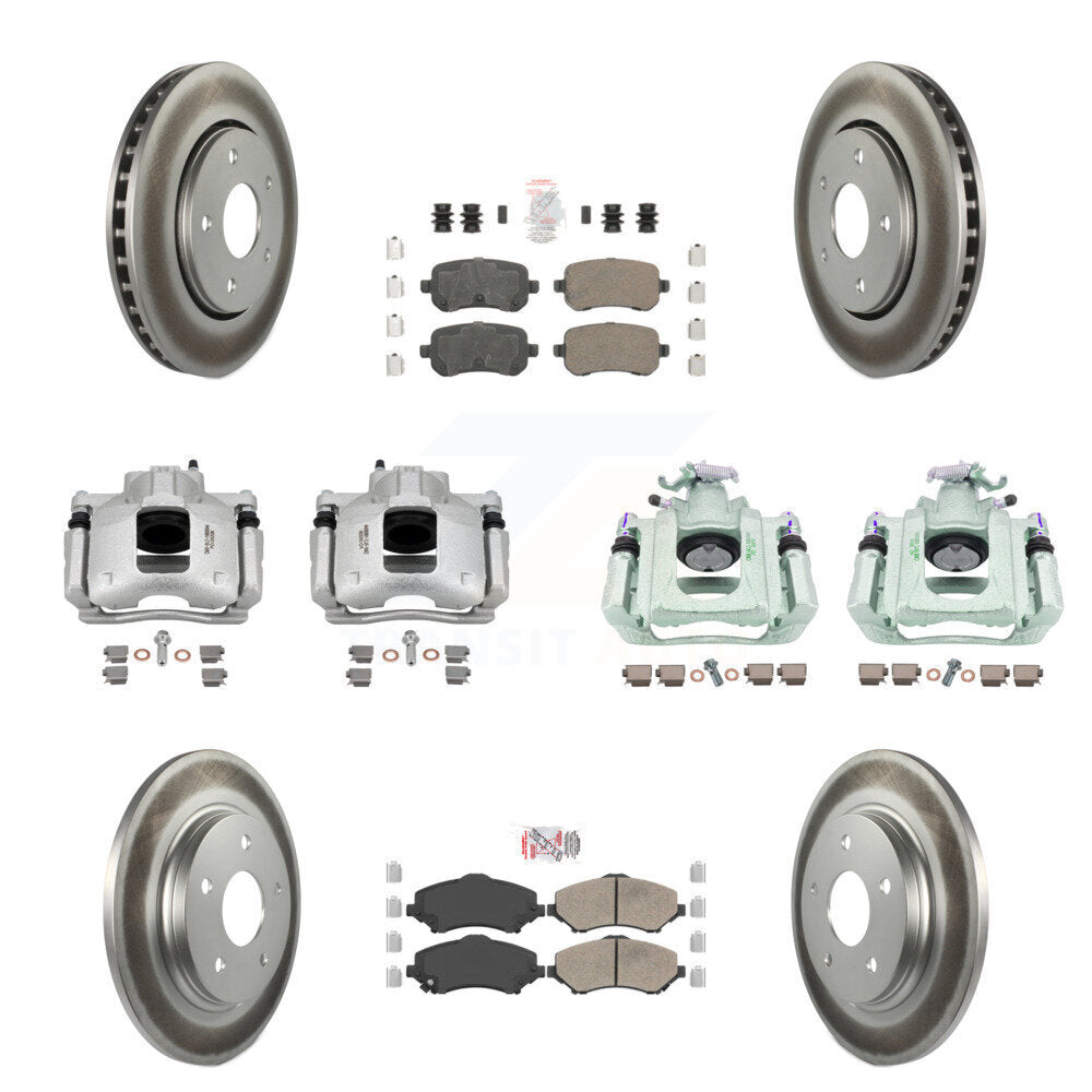 Front Rear Brake Caliper Coat Rotors Ceramic Pad Kit (10Pc) For Dodge Grand Caravan Town KCG-102674N