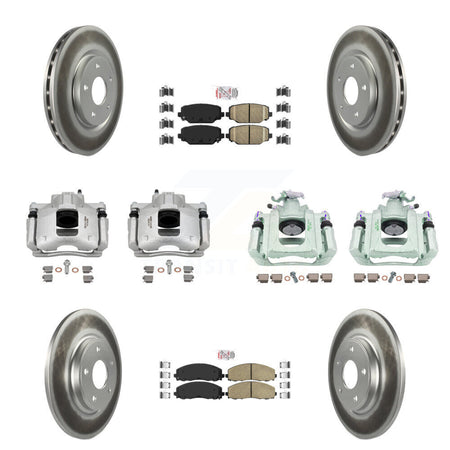 Front Rear Disc Brake Caliper Coated Rotors And Ceramic Pads Kit (10Pc) For Ram C/V KCG-102686N