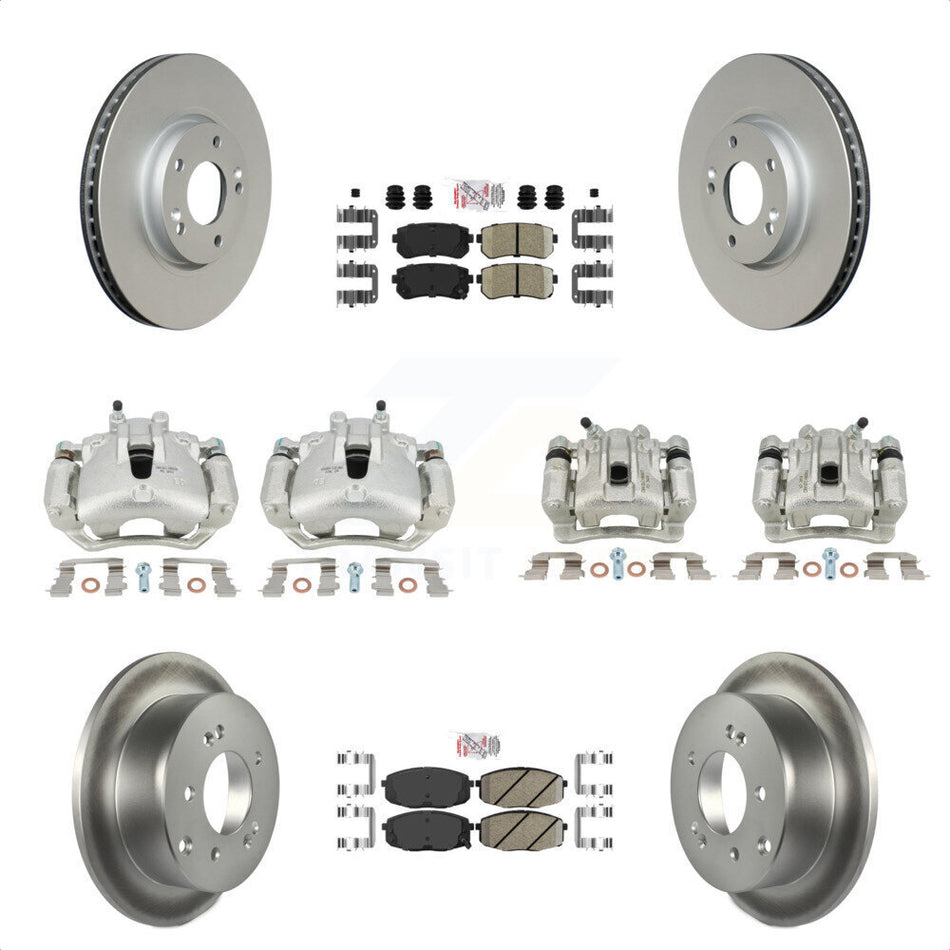 Front Rear Disc Brake Caliper Coated Rotors And Ceramic Pads Kit (10Pc) For Kia Forte5 2.0L KCG-102749N by Transit Auto