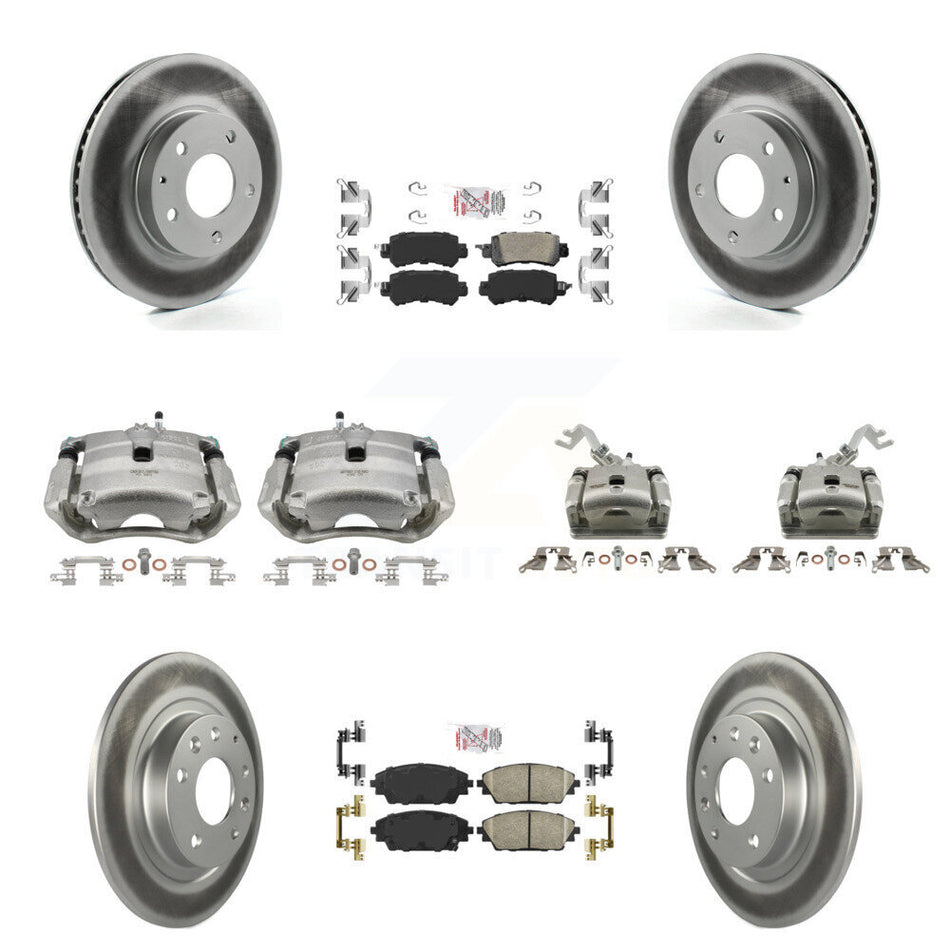Front Rear Brake Caliper Coat Rotors Ceramic Pad Kit (10Pc) For 2016-2018 Mazda CX-3 FWD KCG-102760N