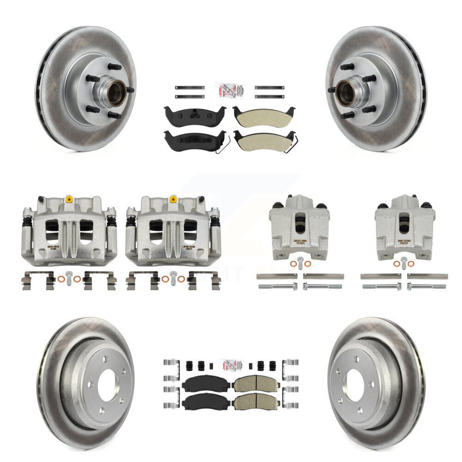 Front Rear Brake Caliper Coat Rotor Ameribrakes Pad Kit (10Pc) For 10-11 Ford Ranger RWD KCG-102762N