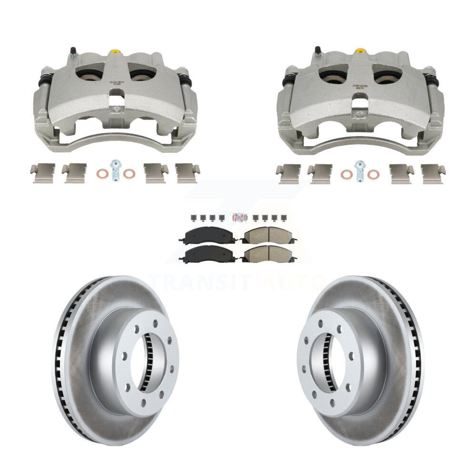Front Disc Brake Caliper Coated Rotors And Semi-Metallic Pad Kit For Ram 3500 2500 Dodge KCG-102774N
