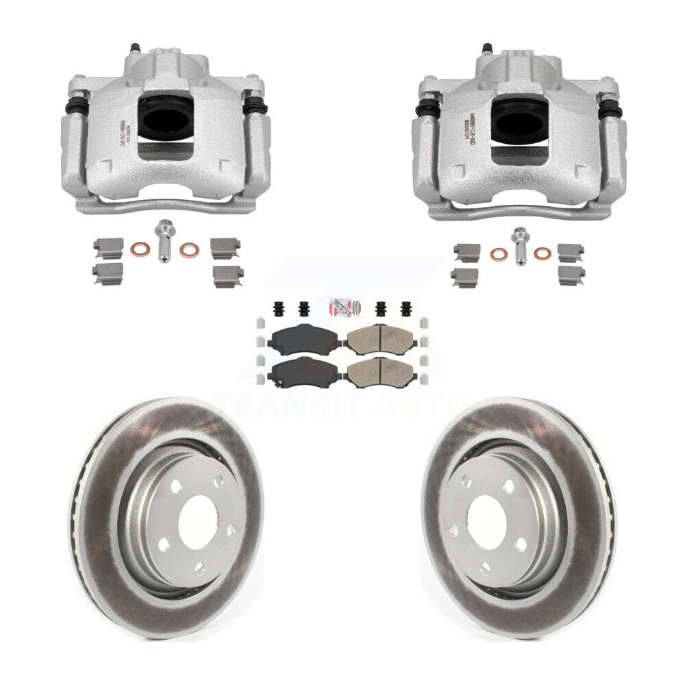 Front Disc Brake Caliper Coated Rotors And Ceramic Pads Kit For Jeep Wrangler KCG-102775N
