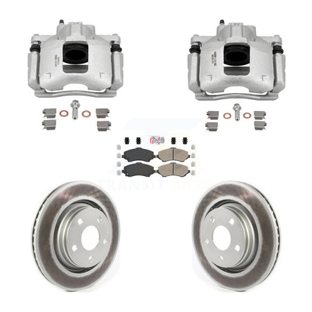 Front Disc Brake Caliper Coated Rotors And Ceramic Pads Kit For Jeep Wrangler KCG-102775N