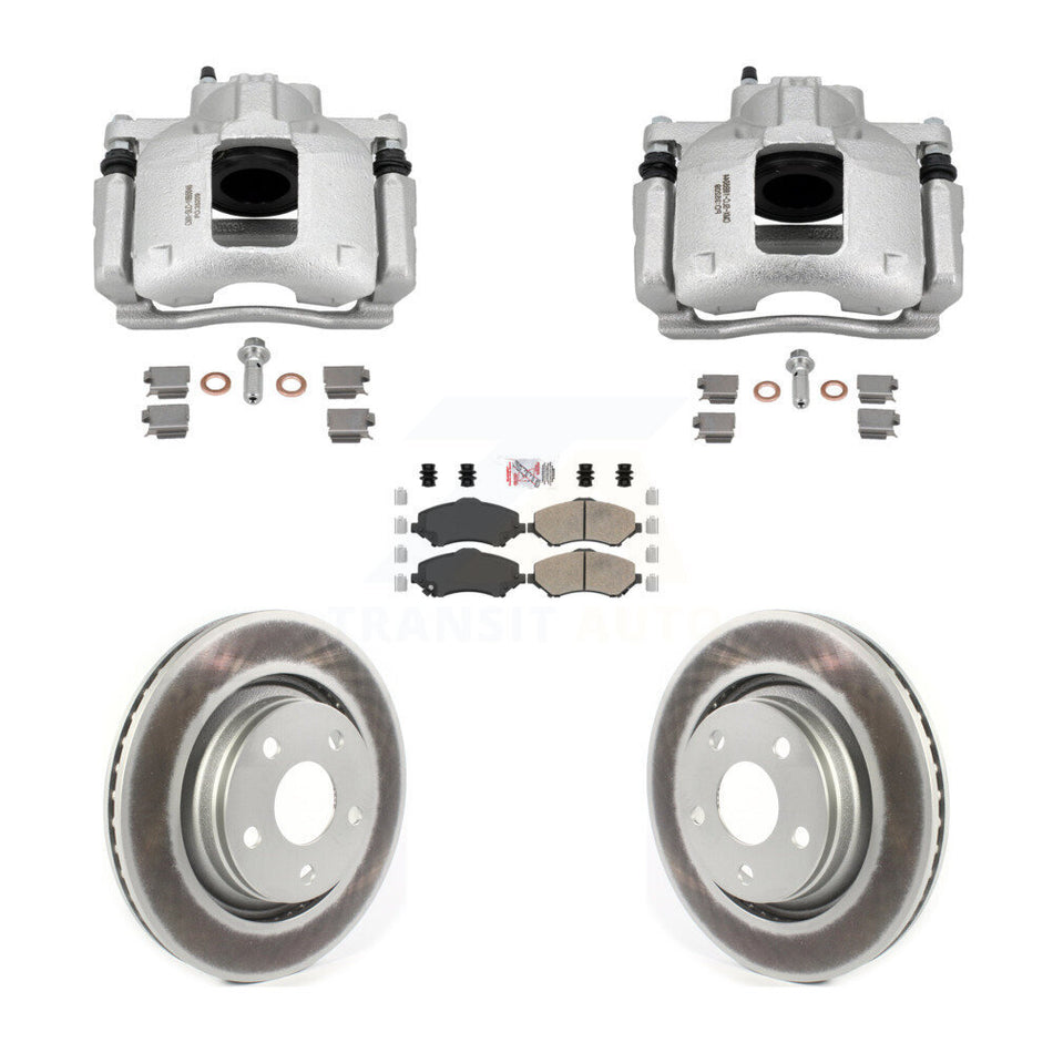 Front Disc Brake Caliper Coated Rotors And Ceramic Pads Kit For Jeep Wrangler KCG-102775N