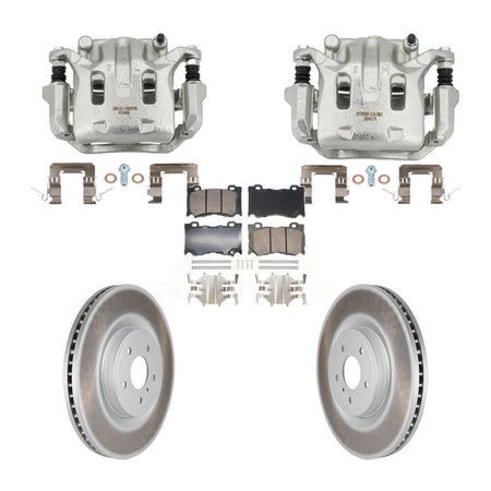 Front Brake Caliper Coat Rotors & Ceramic Pad Kit For INFINITI G37 With 4 Piston KCG-102777N